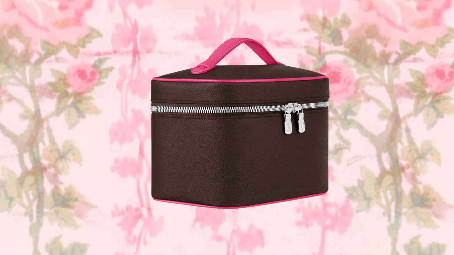 pink makeup bag