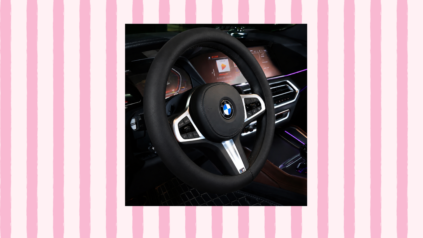 Black steering wheel cover