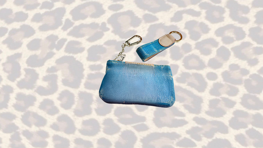 Denim coin purse + keychain set