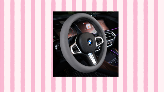 Gray steering wheel cover